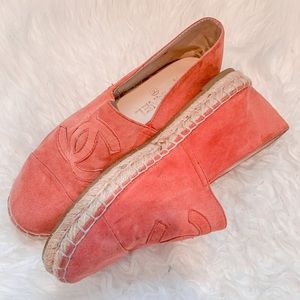 Chanel Red 19c Lambskin Espadrille Flats
